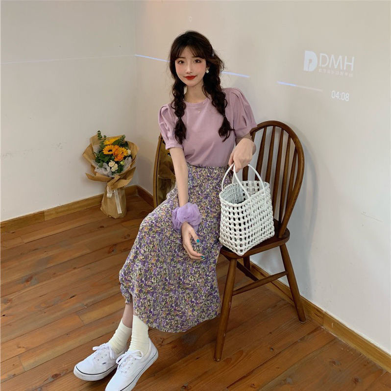 Set Áo Tay Phồng Và Quần Ống Rộng Thời Trang Dành Cho Nữ