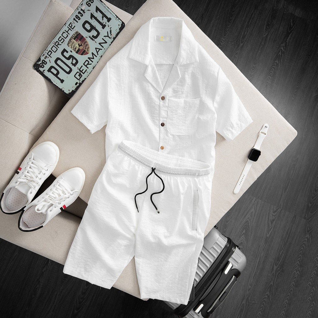 Bộ quần áo đũi nam cài cúc cổ bẻ, bộ đũi nam chất vải đũi thoáng mát thấm hút mồ hôi siêu hot( Cam kết hàng chất lượng) | BigBuy360 - bigbuy360.vn