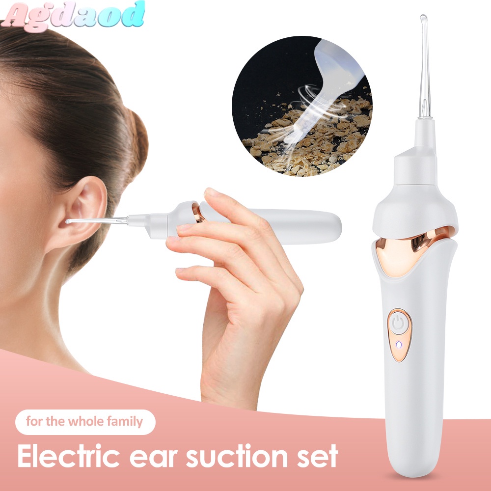 Dụng cụ lấy ráy tai, Bộ Dụng Cụ Vệ Sinh Tai Bằng Điện Tiện Dụng Cho Bé,bộ hút ráy tai đầu silicon mềm mại không gây tổn thương tai