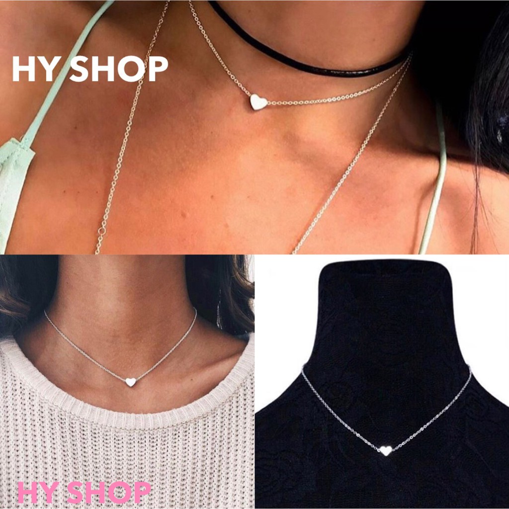 [Mã FAJGT8 giảm 15% đơn 99K] vòng cổ trái tim xi bạc