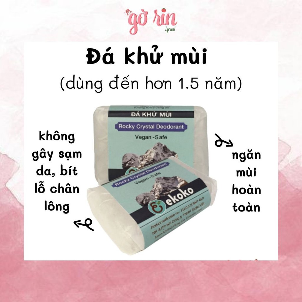 Đá khử mùi 100% muối khoáng tự nhiên (dùng đến hơn 1 năm)