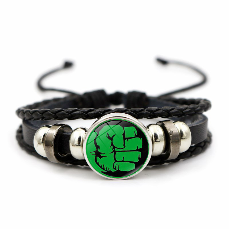 Vòng Tay Da Mặt Biểu Tượng Siêu Anh Hùng Marvel Cho Nam Mới