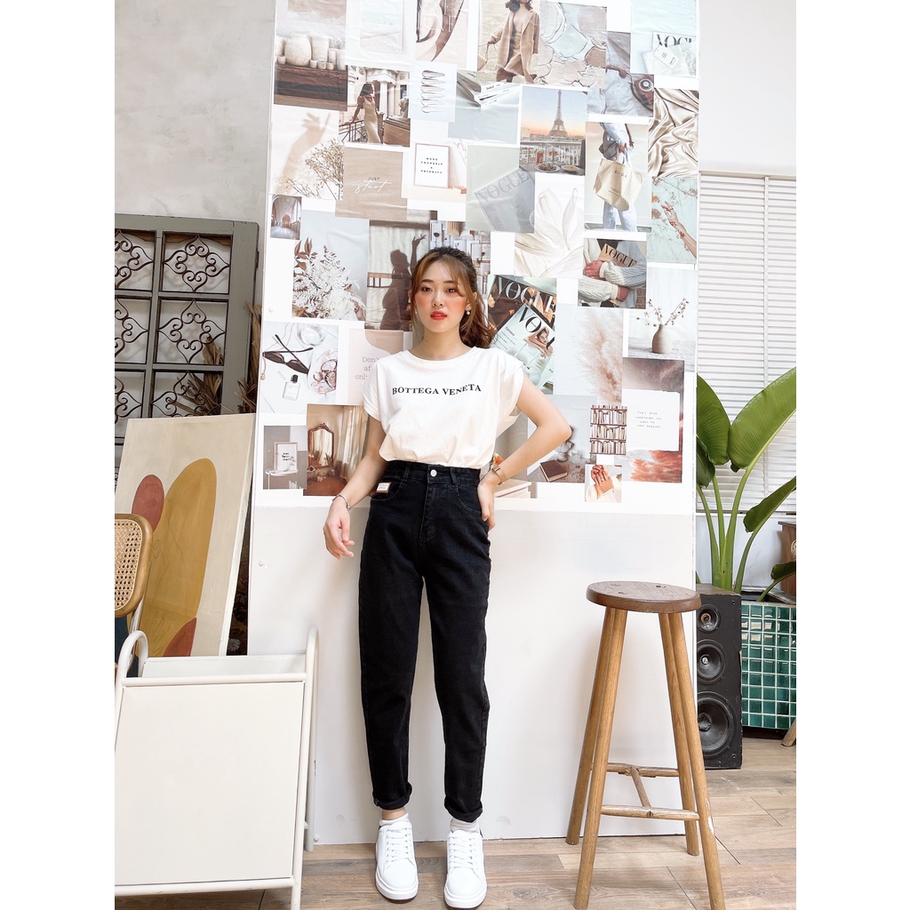 Quần Baggy bò đen co giãn nhẹ - Ảnh thật shop chụp