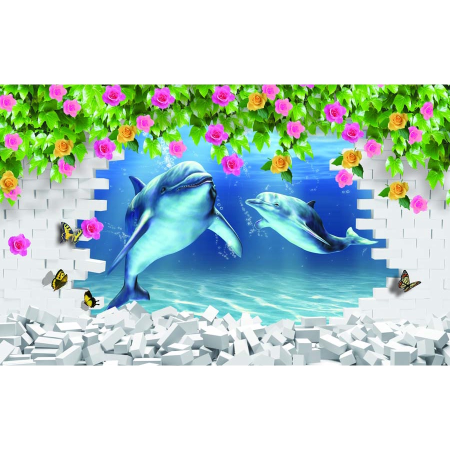 Tranh 3D Dán Tường Đại Dương Có Bảo Hành