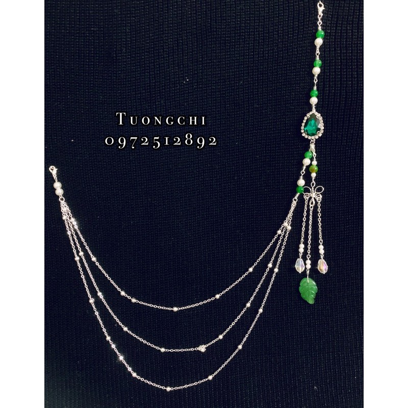 Dây chuyền cổ phục - Ngọc lục bảo