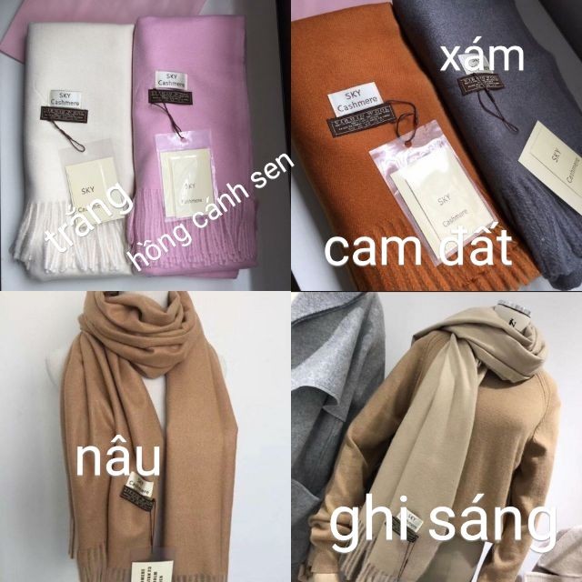 Khăn Sky Cashmere - Hàng Cao Cấp Mềm Mịn