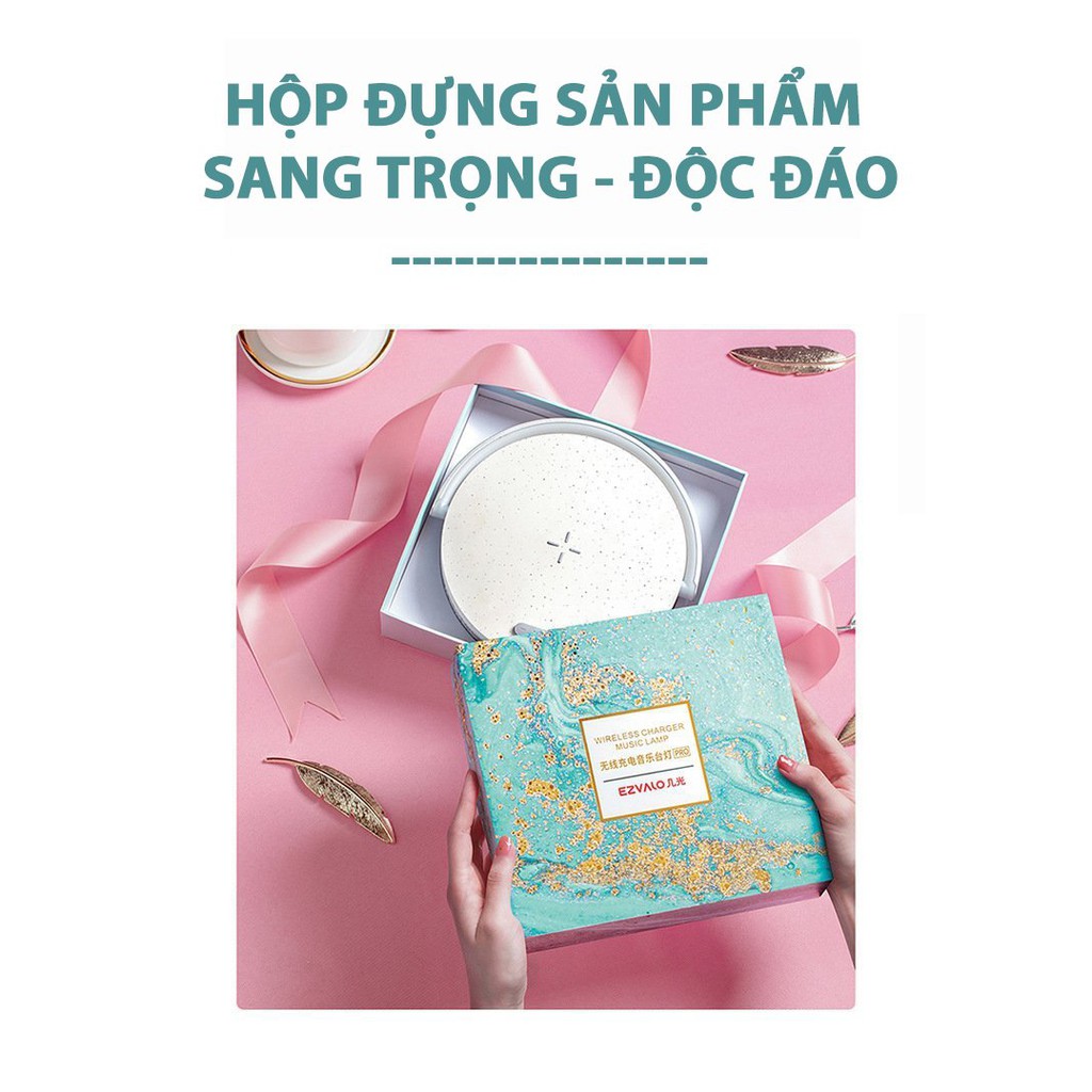 Đế Sạc Không Dây XIAO MI EZVALO 4 trong 1, Loa bluetooth+Đèn cảm ứng chạm thư giãn thông minh, doc sạc giá đỡ điện thoại