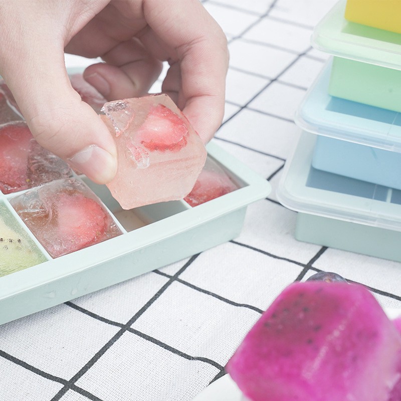 Khuôn silicone làm đá hình vuông 15 ngăn