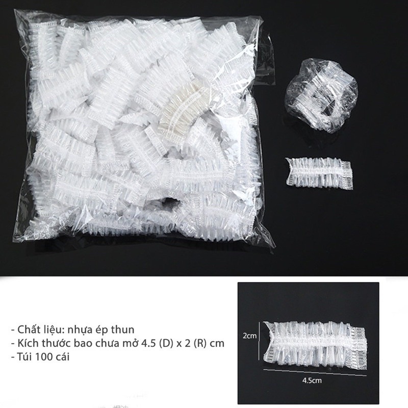 Bịch 100 cái bao trùm vành tai chống nước khi tắm hoặc làm tóc, nhuộm tóc