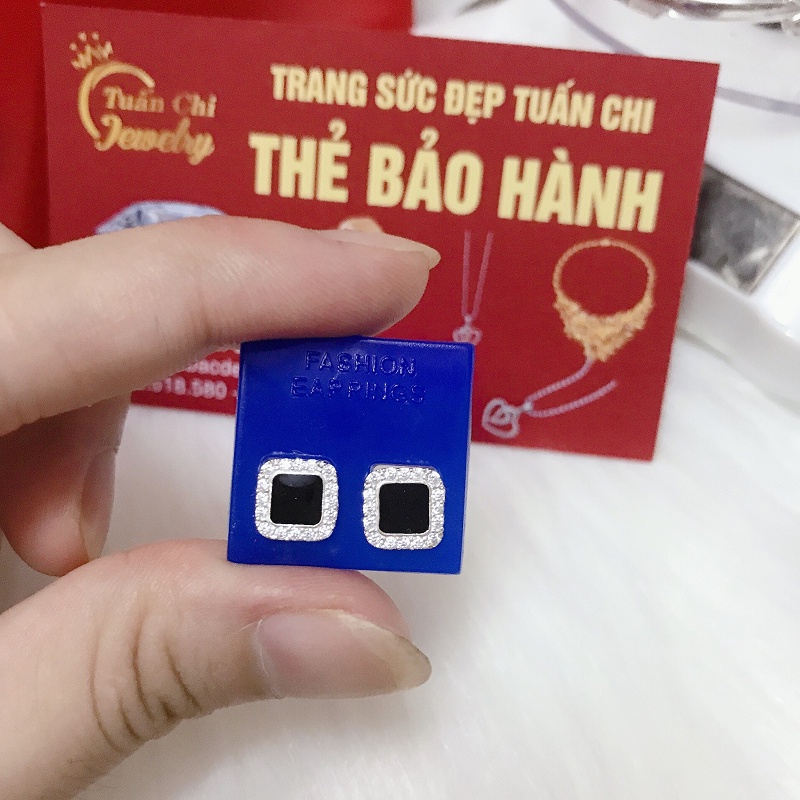 Bông Tai Nữ ⚡HOT⚡ Khuyên Tai Bạc Đính Đá Cực Xinh, Nổi Bật Tôn Da