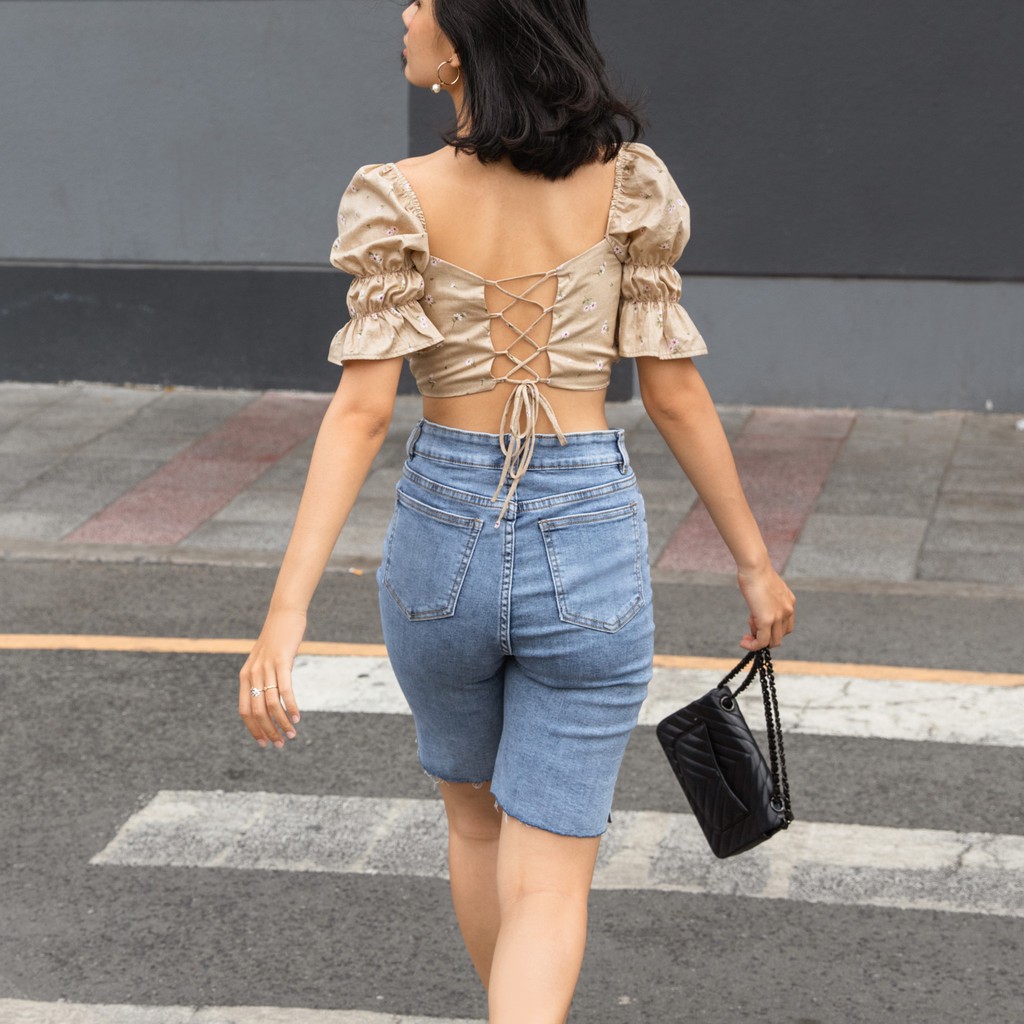 Quần jeans lửng tới đùi DRESSIE - Love more short jeans