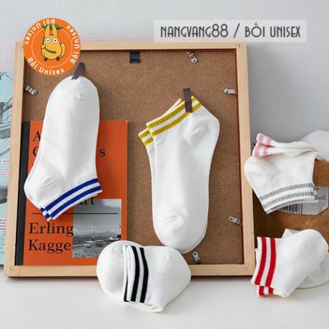 Vớ, Tất Nam Nữ cổ ngắn có sọc phong cách đơn giản, dễ phối đồ, nhiều màu [Bối Unisex]