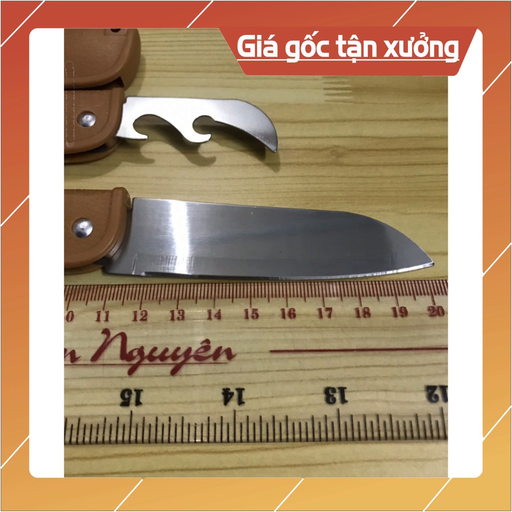 Dao xếp nâu 2 in 1 có đồ khui 20cm