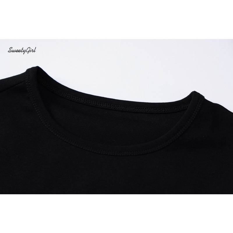 Áo Thun Croptop Tay Ngắn Cổ Tròn Dáng Ôm In Chữ Phối Màu Tương Phản Thời Trang 2022 Cho Nữ