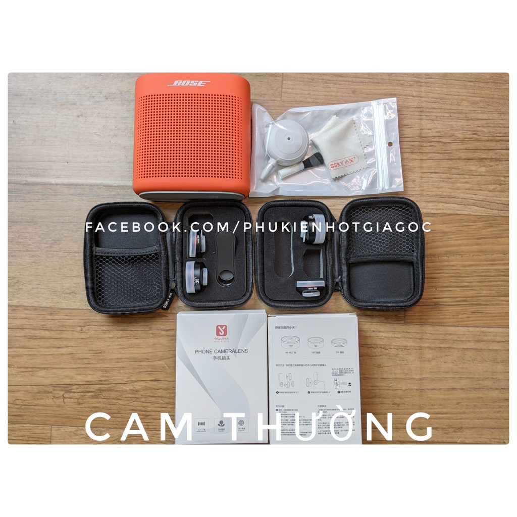 Bộ combo lens ssky chụp ảnh kẹp góc rộng Wide 135 , Fisheye 180 , Macro 20x cho điện thoại Iphone , Samsung, Pixel | BigBuy360 - bigbuy360.vn