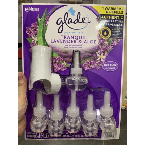 Bộ tinh dầu thơm cắm điện Glade Cashmere Woods & Clean Linen Scented Oil 1 Warmer + 6 Refills