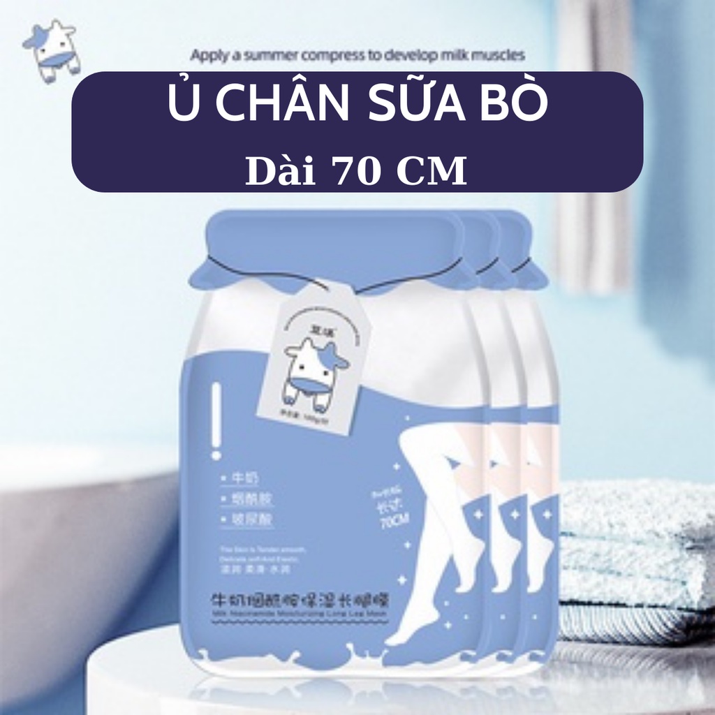 Mặt Nạ Ủ Chân 70CM SỮA BÒ NIACINAMIDE Trắng Da Giảm Thâm Giảm Nhăn Mịn Màng nội địa Trung