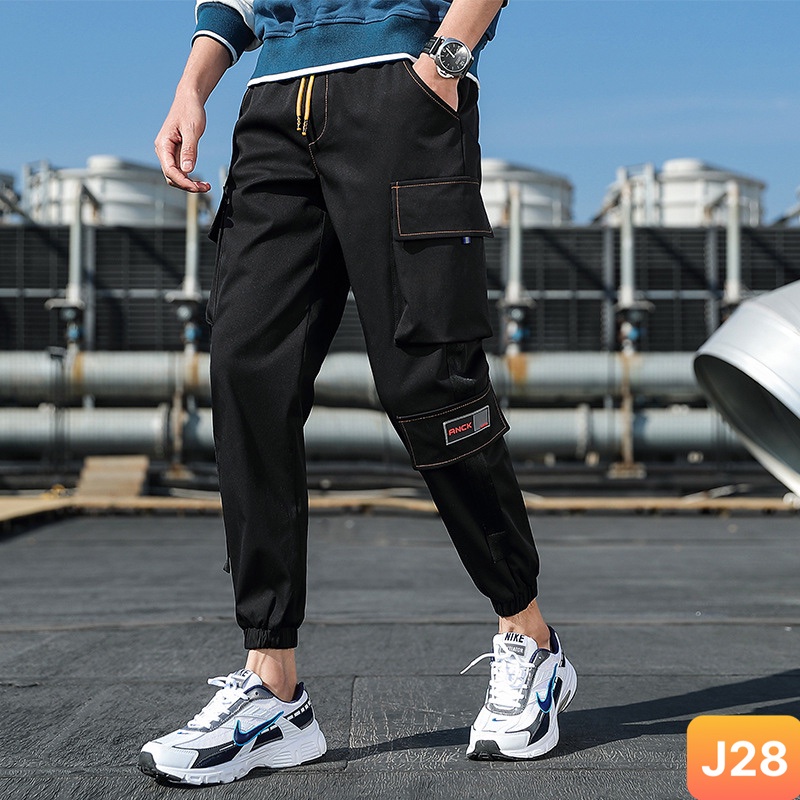 Quần jogger nam túi hộp bo chân màu đen không rách chất kaki cao cấp co dãn 4 chiều, quần baggy thể thao nam LAVADO29