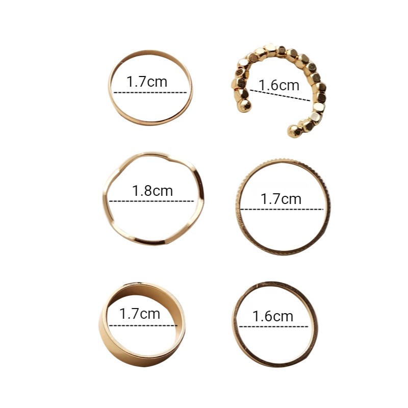 Set 6 nhẫn tay thời trang cá tính C50