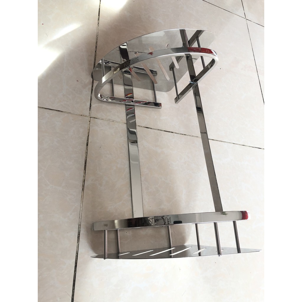 {GIẢM SỐC} Kệ Góc Đựng Sữa Tắm Dầu Gội Trong Nhà Tắm INOX 304 KG18 CÔNG NGHỆ ĐÁNH BÓNG  KỆ GÓC THANH