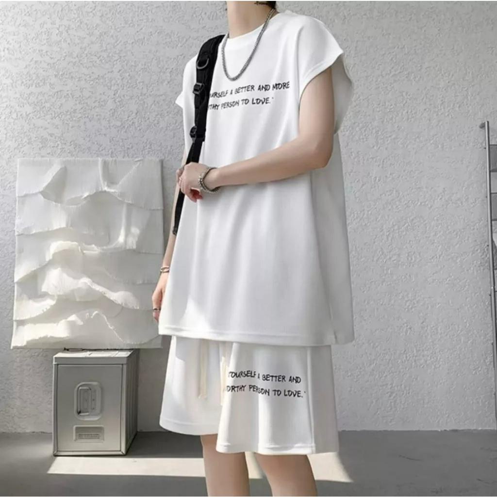 Set Bộ Tangtok Thiết Kế Tay Lỡ In Chữ Form Rộng Unisex Nam Nữ Mặc Đều Đẹp | BigBuy360 - bigbuy360.vn