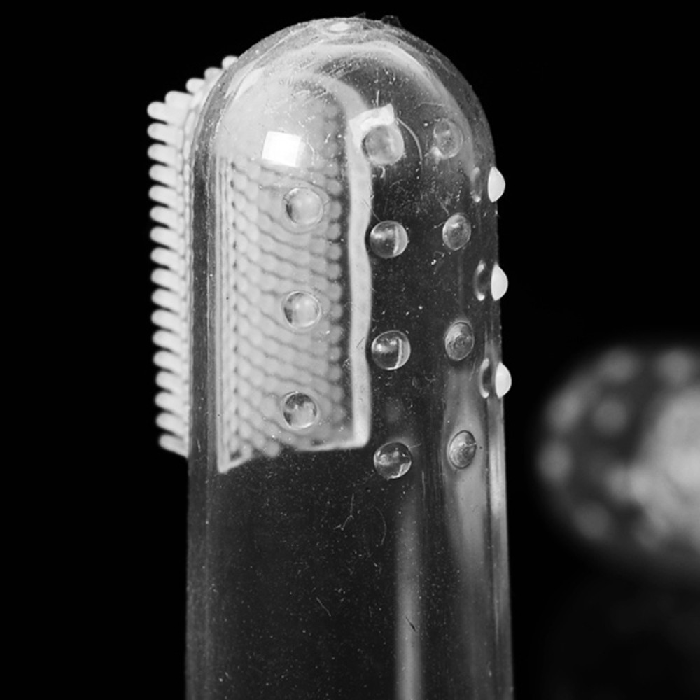 Set bàn chải mềm mại đeo ngón tay chà răng mèo cưng cún cưng