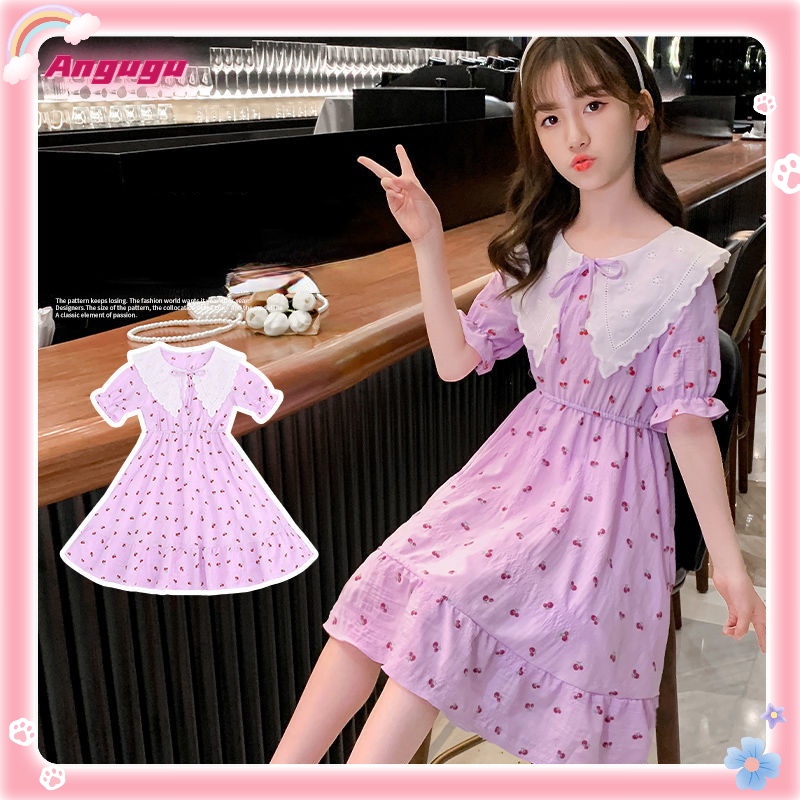 Đầm Công Chúa Dáng Dài Họa Tiết Hoa Anh Đào Thời Trang Mùa Hè Cho Bé Gái Từ 3-4 - 5-6 - 7-8 - 9-10 - 11-12 Tuổi