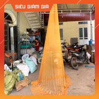 R chài đánh cá dù vàng nặng 5kg cao 4m bung 8m y hình