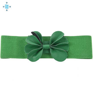 Thắt Lưng Giả Da Bản Rộng 7.5cm Màu Xanh Lá Cây Thời Trang Cho Nữ