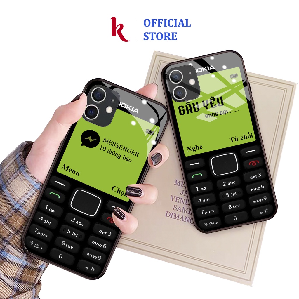Ốp lưng iphone kính nokia gấu yêu case 14 14plus 13 pro max 12 promax 11 mini 6 6s 7 8 plus x xr xs