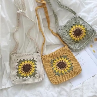 Túi hoa hướng dương đan len handmade