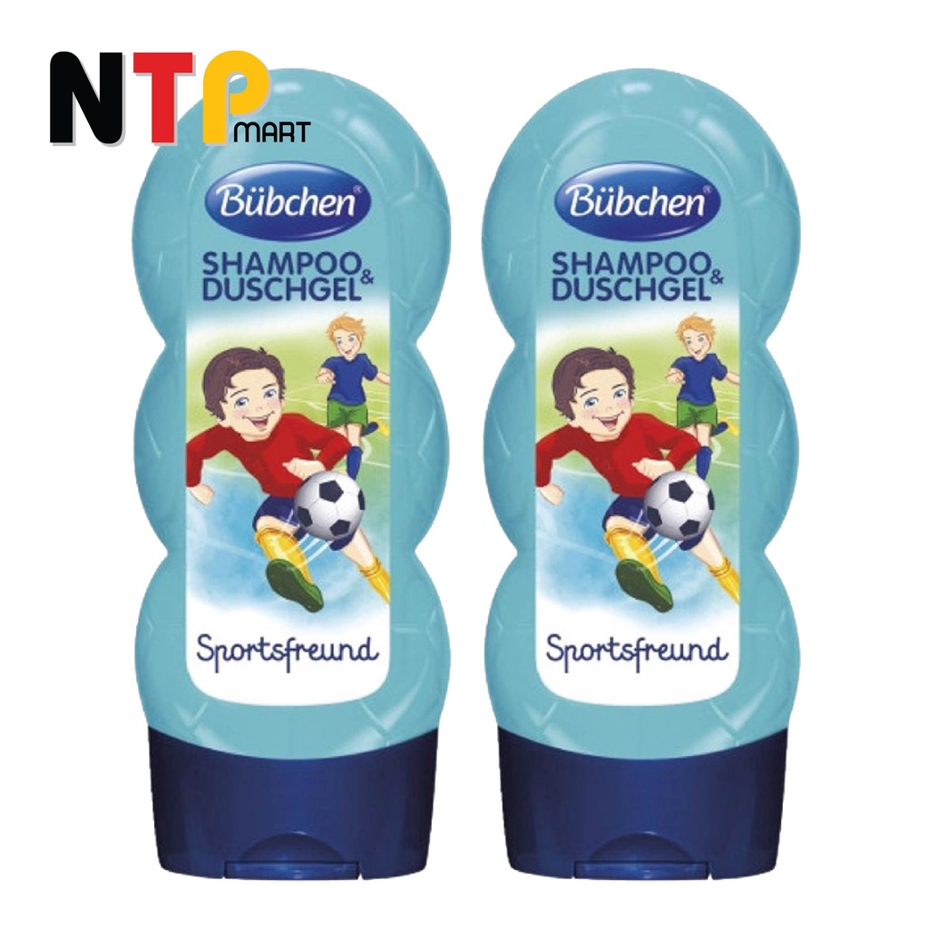 Sữa Tắm Gội Bubchen Shampoo Duschgel 2in1 Sportsfreund cho trẻ em chai 230ml nhập khẩu Đức