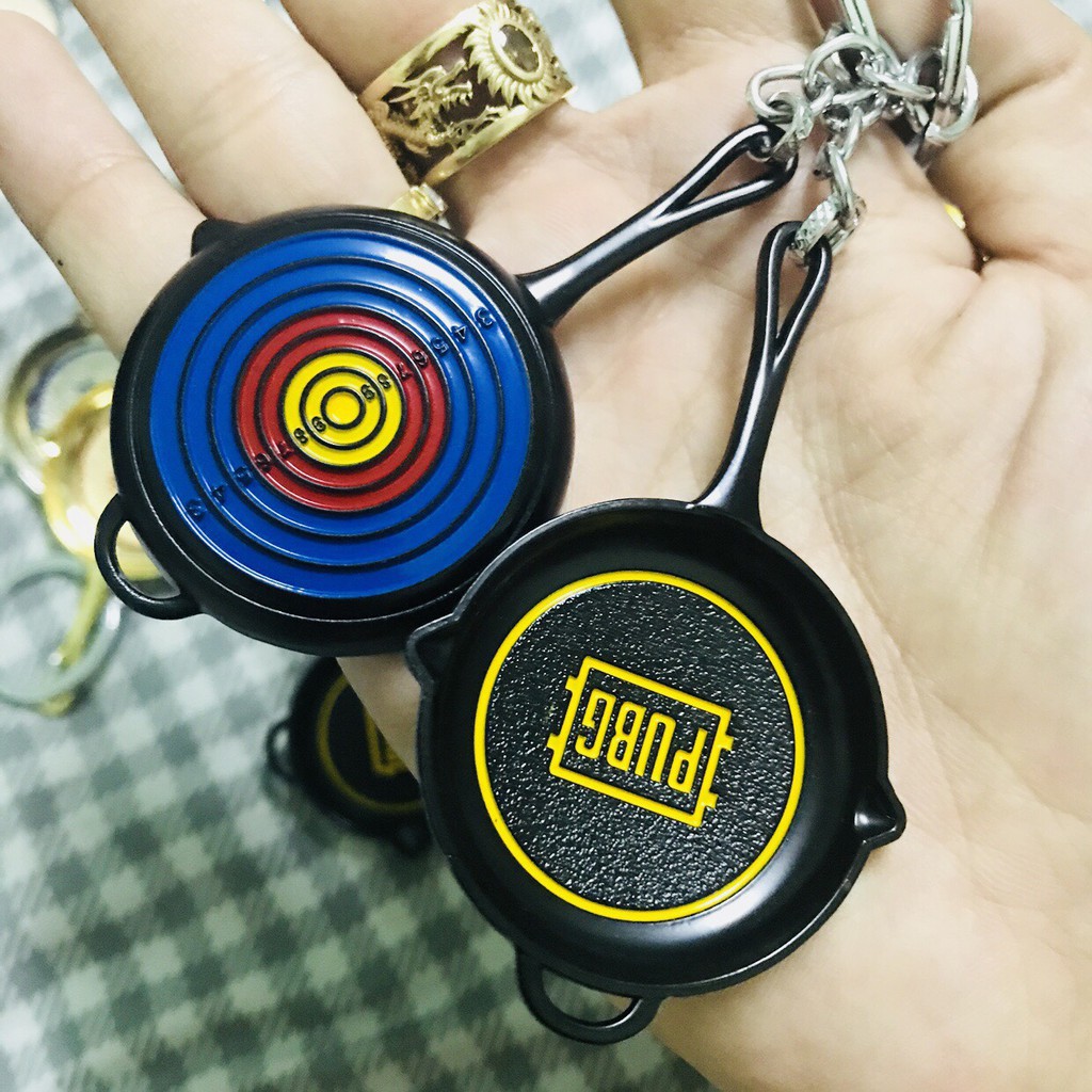 Combo 6 món Móc khóa Pubg cực chất - Ba lô/Mũ 3/chảo/Giáp/Dây móc/Báo Hiệu - Chất liệu kim loại - sơn tĩnh điện cực bền