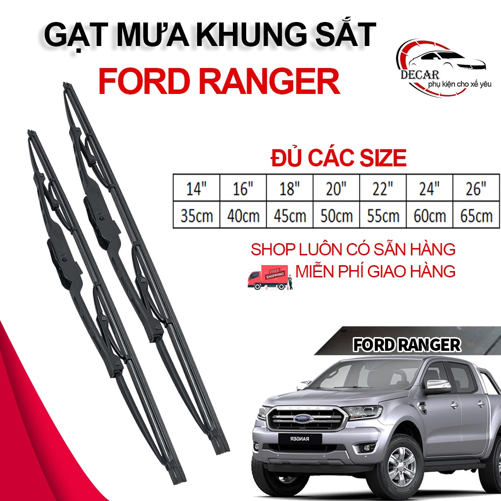 [FORD RANGER] 1 Cặp gạt kính xe oto, thanh gạt nước mưa gạt nước kính ô tô bán tải Ford Ranger