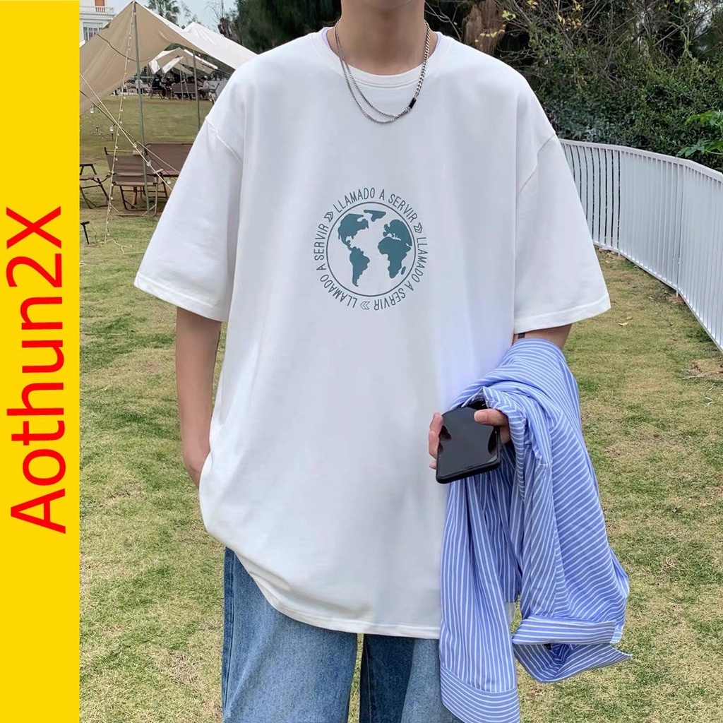 Áo thun nam nữ tay lỡ unisex cổ tròn form rộng AT508