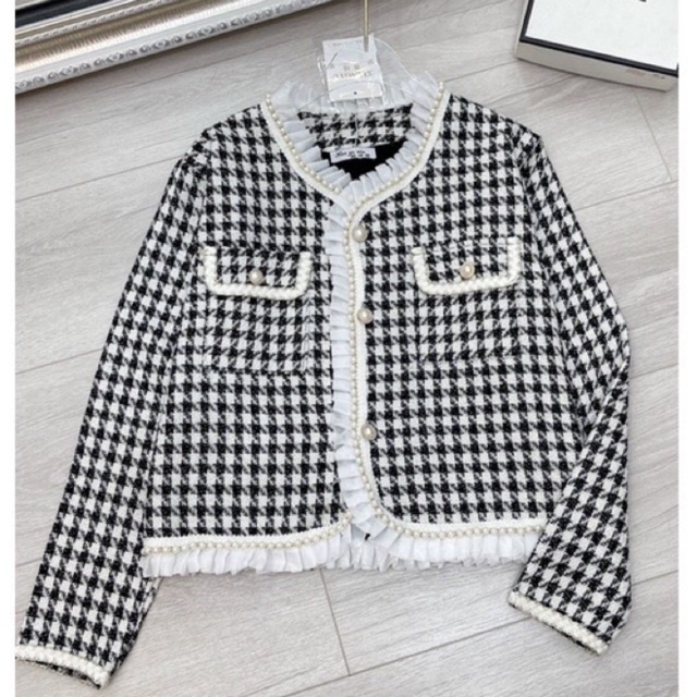 🌈ÁO KHOÁC DẠ TWEED VIỀN CÚC NGỌC SANG CHẢNH💥