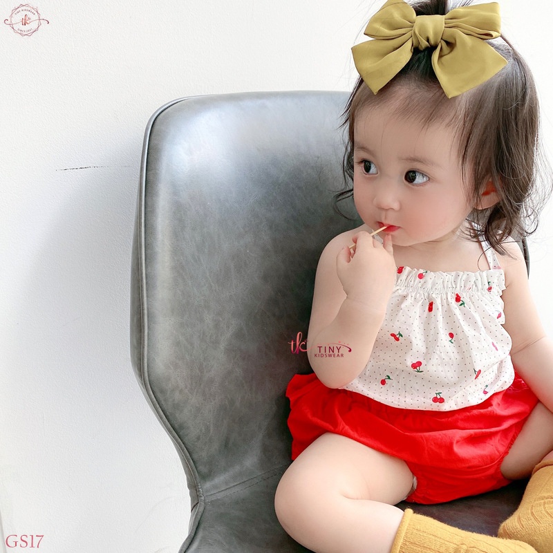 Bộ Bé Gái 2 Dây Hoa Nhí Kèm Quần Chip Bèo Cho Bé Gái Từ 5-13kg [GS17]