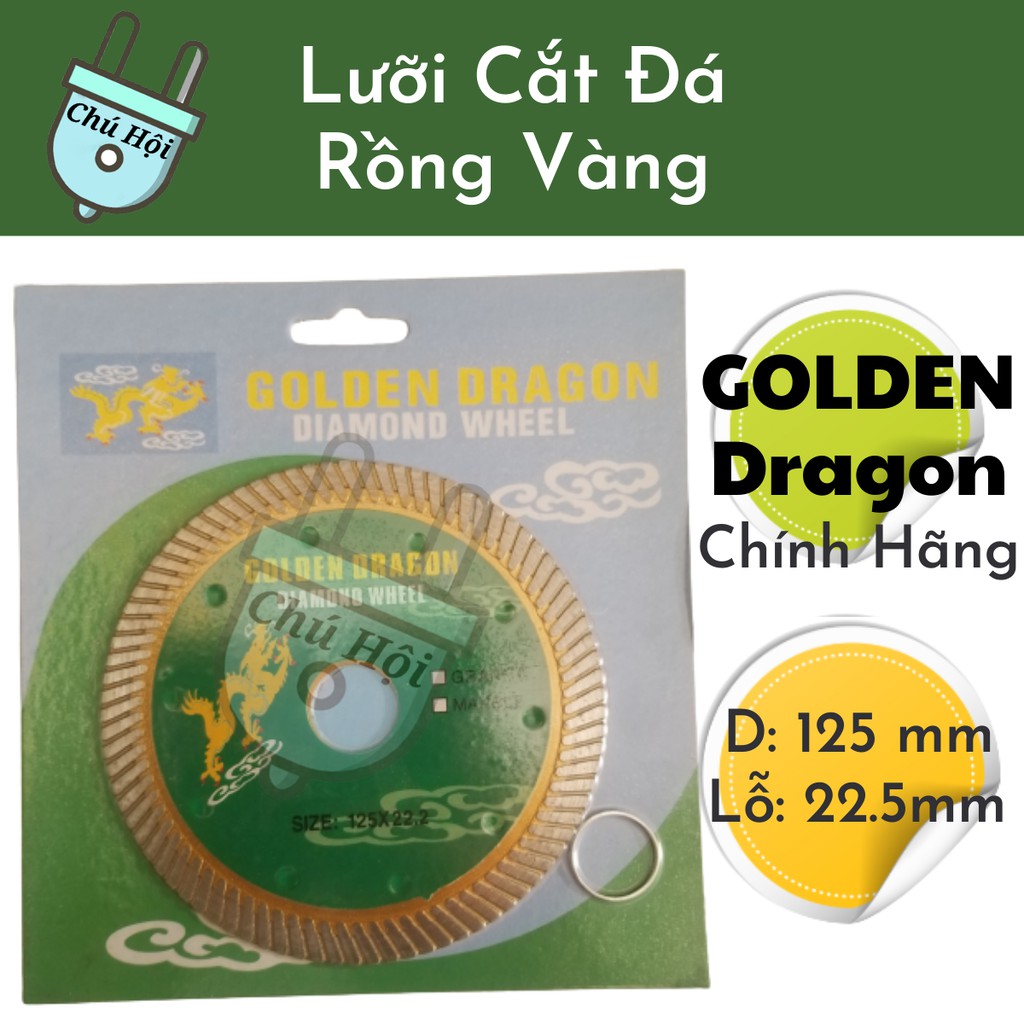 Lưỡi Cắt Gạch Bằng Kim Cương Rồng Vàng 125mm 1 tấc 1 tấc hai tấc rưỡi Golden dragon xanh chính hãng điện nước chú Hội