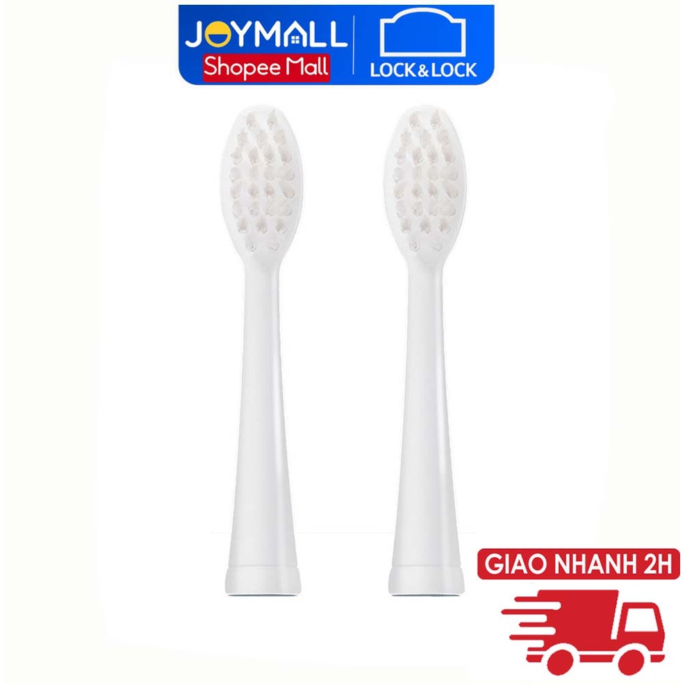 Bộ 2 Đầu Bàn Chải Điện Lock&amp;Lock Portable Electric Toothbrush Heads ENR536WHT - Hàng Chính Hãng Sợi Lông Mềm - Joymall