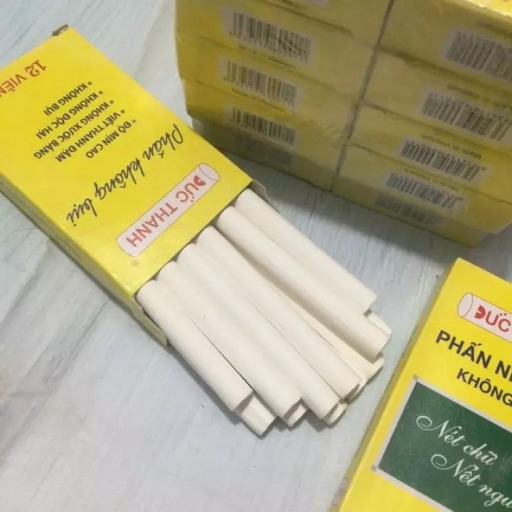 Hộp 12 viên Bút phấn trắng không bụi Đức Thanh