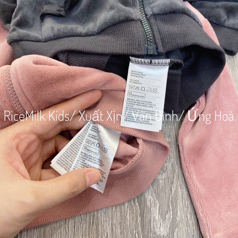 Bộ nhung hm có mũ 2 màu xuất dư xịn