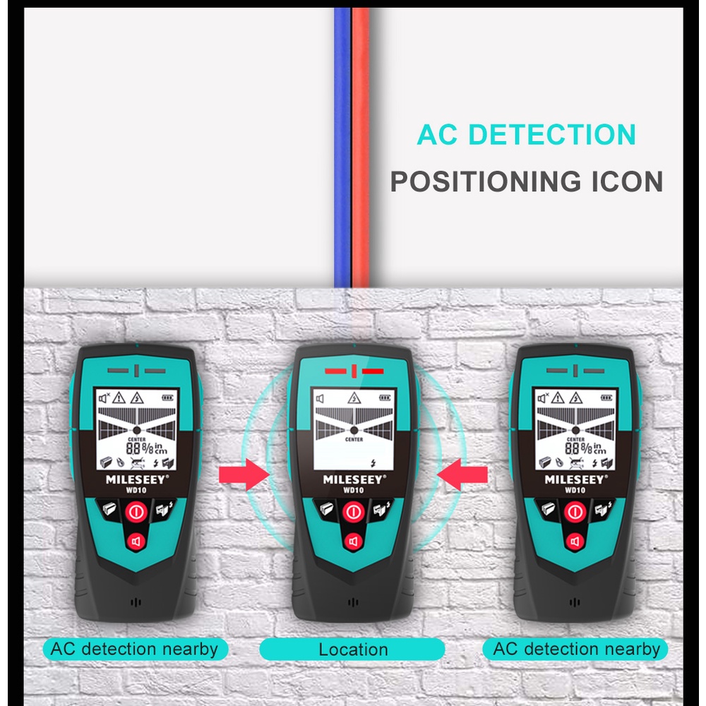 Máy Dò Tường Cảm Biến Đa Năng WD10 Bằng Kim Loại Với Màn Hình LCD Tiện Dụng