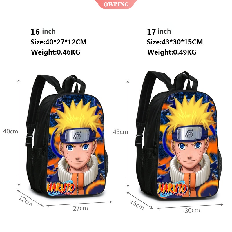 Ba Lô Đi Học / Du Lịch Hai Mặt In Nhân Vật Anime Naruto Akatsuki