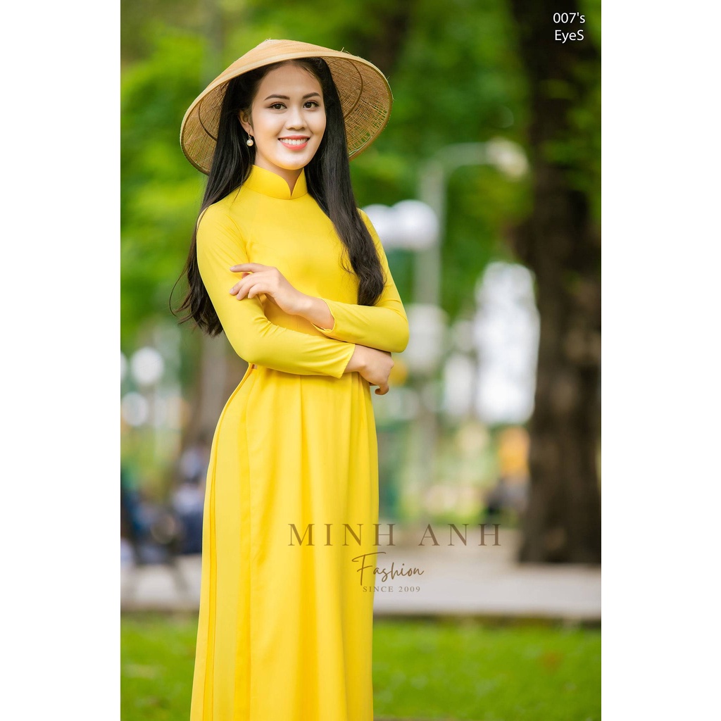 Áo Dài Lụa Vàng Thái Tuấn Cao Cấp nhà MINH ANH fashion
