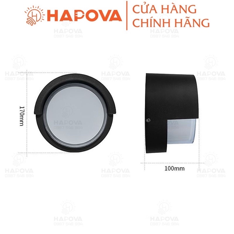 Đèn treo tường, đèn gắn tường ngoài trời trang trí hình tròn HAPOVA TECSE 1026