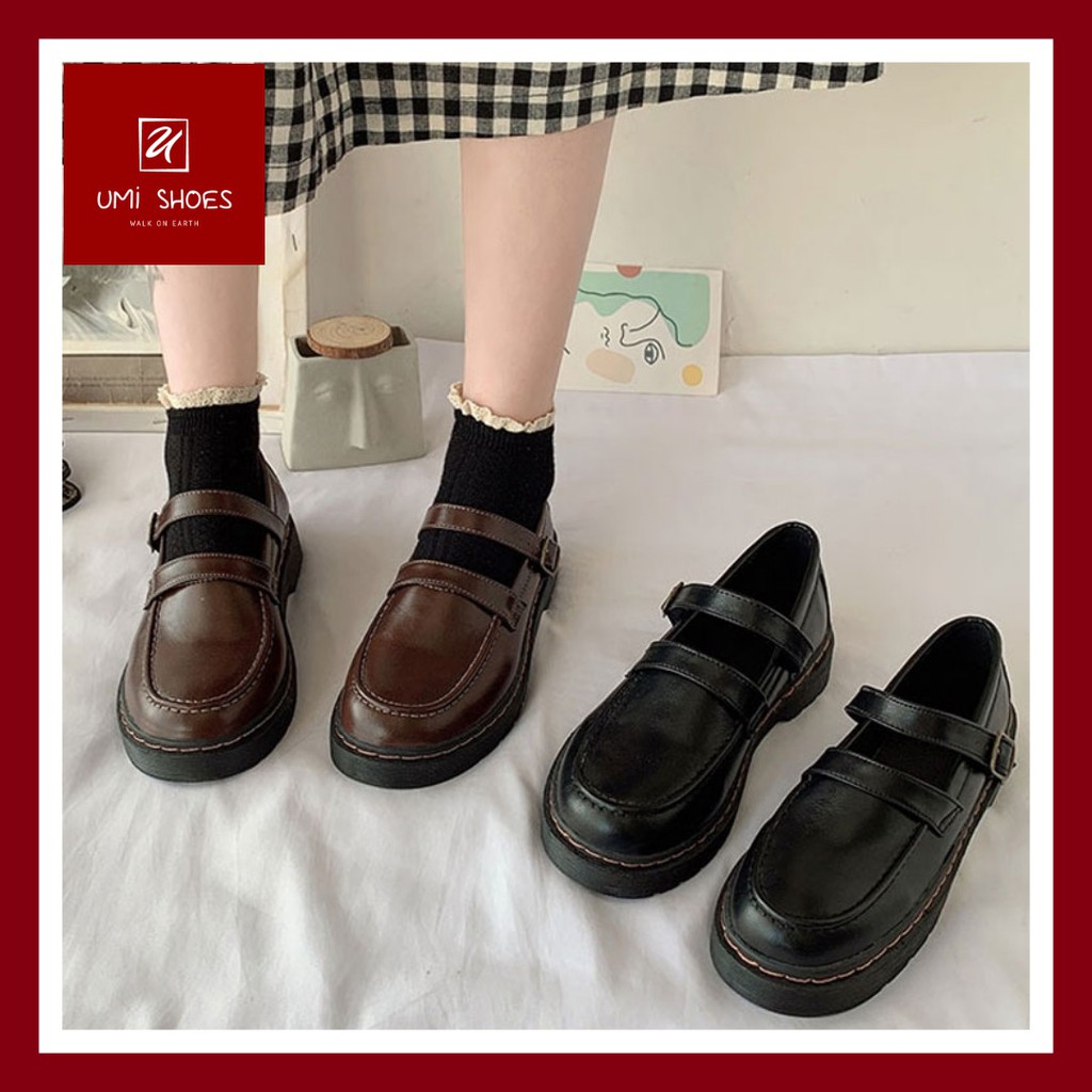[2 MÀU - CÓ SẴN] Giày đế bằng ulzzang oxford nữ dáng LOLITA nhật bản búp bê trẻ trung cute đơn giản màu đen/nâu đẹp xinh | BigBuy360 - bigbuy360.vn