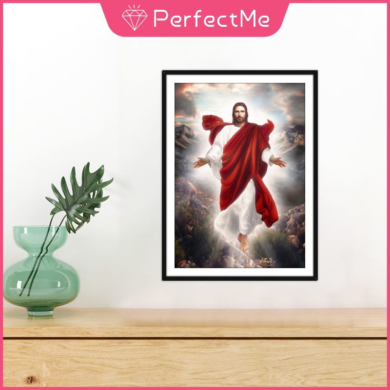 Bộ tranh đính đá DIY kích thước 30x40cm hình chúa Jesus dùng để trang trí nhà