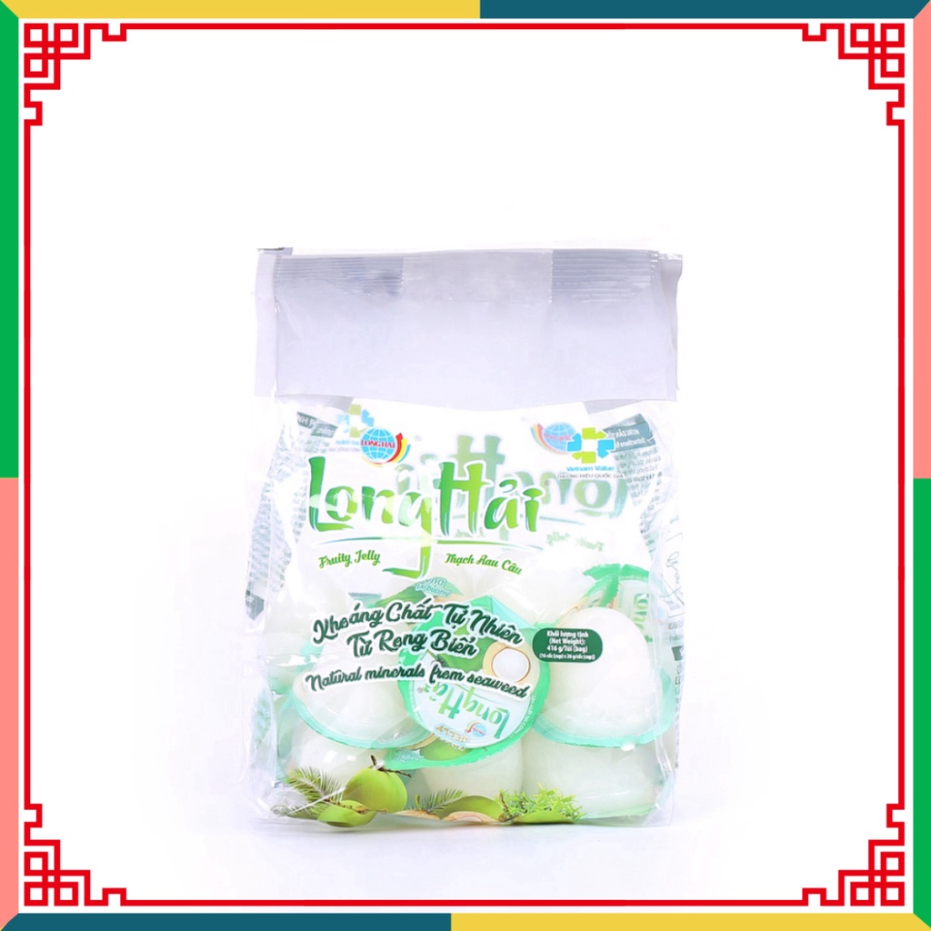 Thạch rau câu Long Hải mùi vị dừa tải trọng túi 416 g