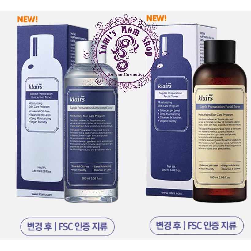 [Mã 12FMCGSALE1 giảm 10% đơn 250K] GIÁ HỦY DIỆT] Nước hoa hồng Dear Klairs Supple Preparation toner 180ml