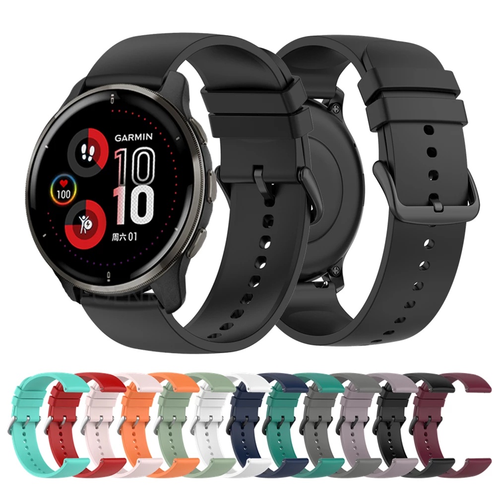 Dây Đeo Thay Thế Bằng Silicone 20Mm Cho Đồng Hồ Thể Thao Garmin Venu 2 Plus